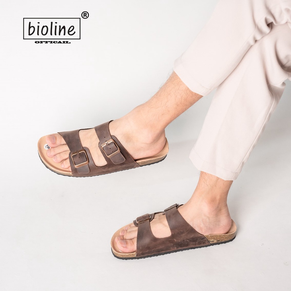 DK01 - Dép Đế Trấu BIOLINE Official Hai Quai Ngang Lót Pu Kem Chống Nước.