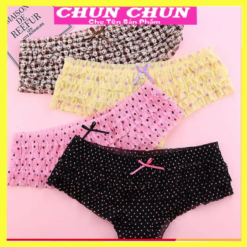 Quần lót ren xếp ly công chúa hàng cao cấp, quần chíp ren nữ kháng khuẩn 525.