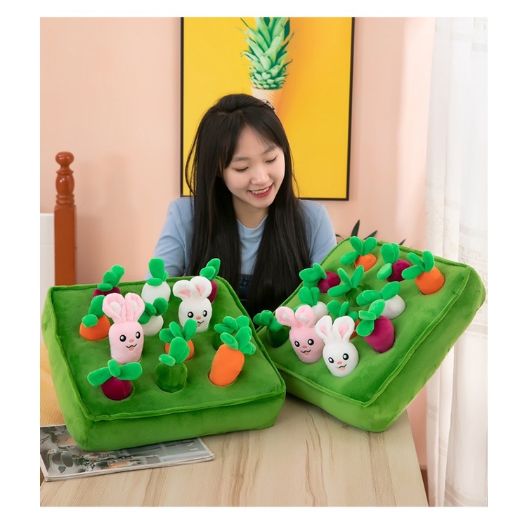 Có sẵn - Đồ chơi thỏ nhồi bông, cà rốt nhồi bông, thú nhồi bông hình thỏ và cà rốt siêu yêu