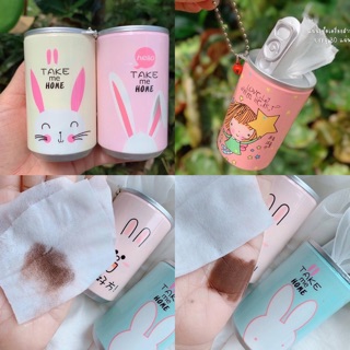 Khăn ướt tẩy trang dạng lon Cartoon