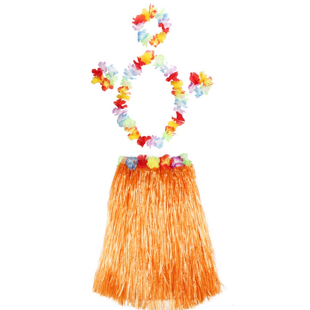 Bộ Vòng Hoa Và Chân Váy Tua Rua Phong Cách Hawaii Cho Bé