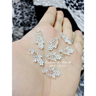 Charm bạc bàn tay Hamsa phật pháp