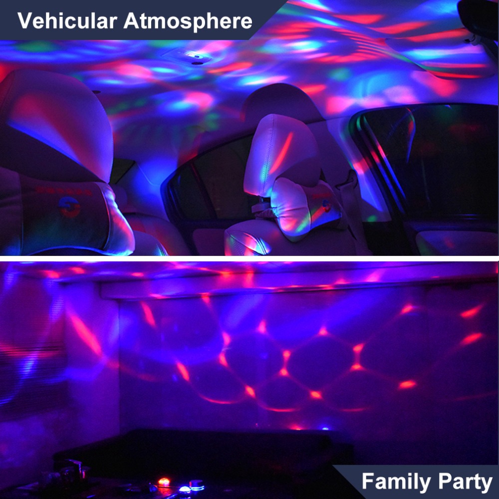 Wemitom Decorative Vehicle Driver LED Magic Ball Light RGB LED Interior Light 3W Mini Crystal Light