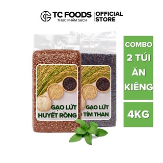 Combo ăn kiêng 2 túi gạo lức đặc sản sóc trăng mỗi túi 2kg - tcfoods rice sản xuất theo hướng hữu cơ