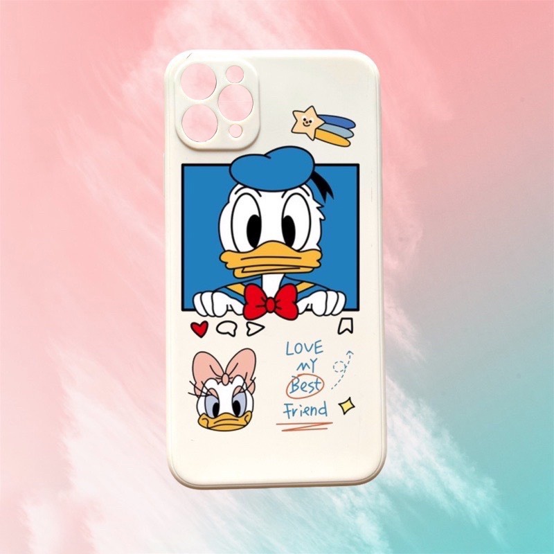 Ốp lưng iphone hình vịt donald cute cạnh vuông 5/5s/6/6plus/6s/6splus/7/7plus/8/8plus/x/xr/xs/11/12/pro/max/plus/promax