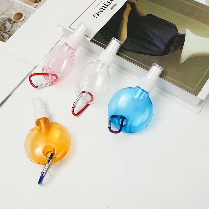 Chai xịt chiết nước rửa tay trong suốt 50ml kèm móc treo tiện dụng