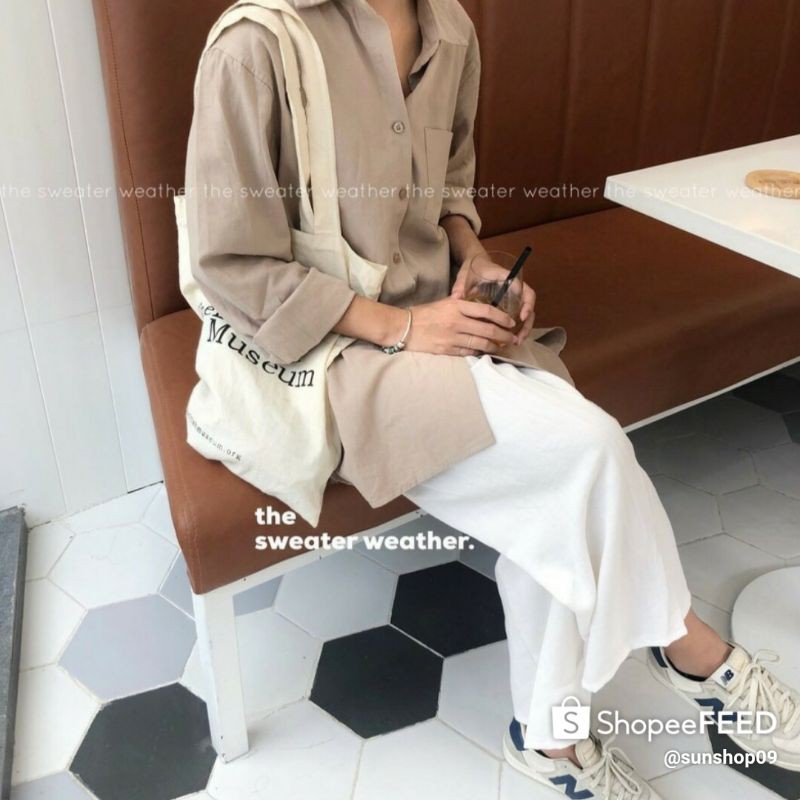 Áo sơ mi basic nữ ulzzang chất thô mềm dày dặn ( fom rộng )