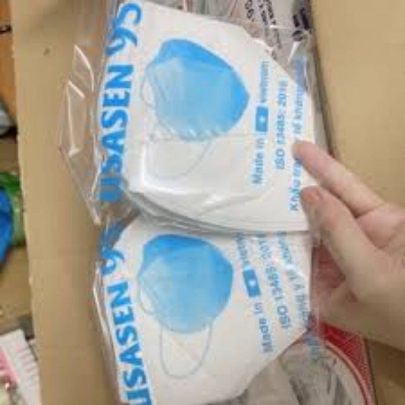 Khẩu trang USASEN 95 Màu Trắng Hộp 10 CÁI 4 lớp kháng khuẩn cao cấp