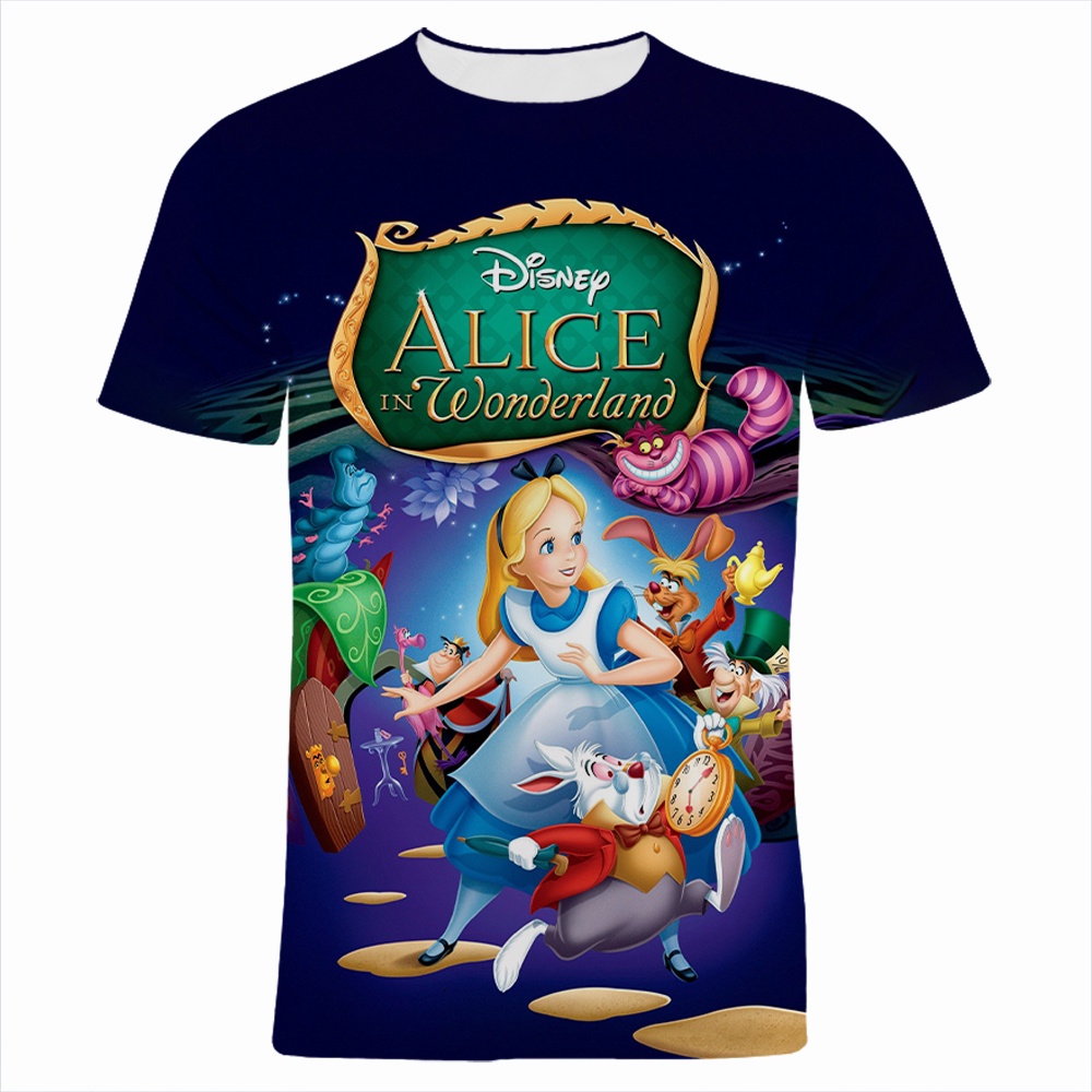 Áo Thun Tay Ngắn in Hình Alice in Wonderland 2023 Thời Trang Mùa Hè 2023