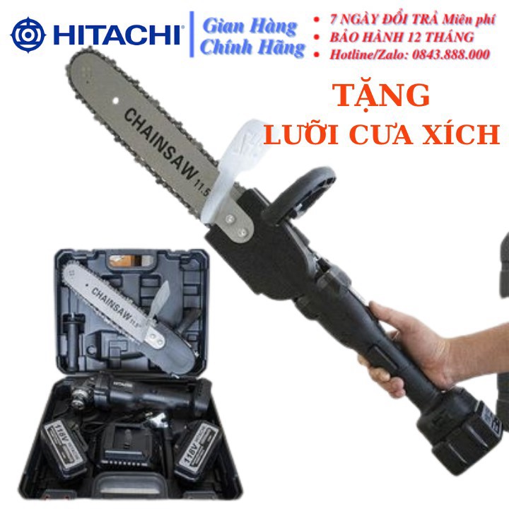 Máy mài pin HITACHI 118V 2 pin + Lưỡi cưa xích Chain Saw