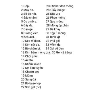 Combo đồ học nail cơ bản