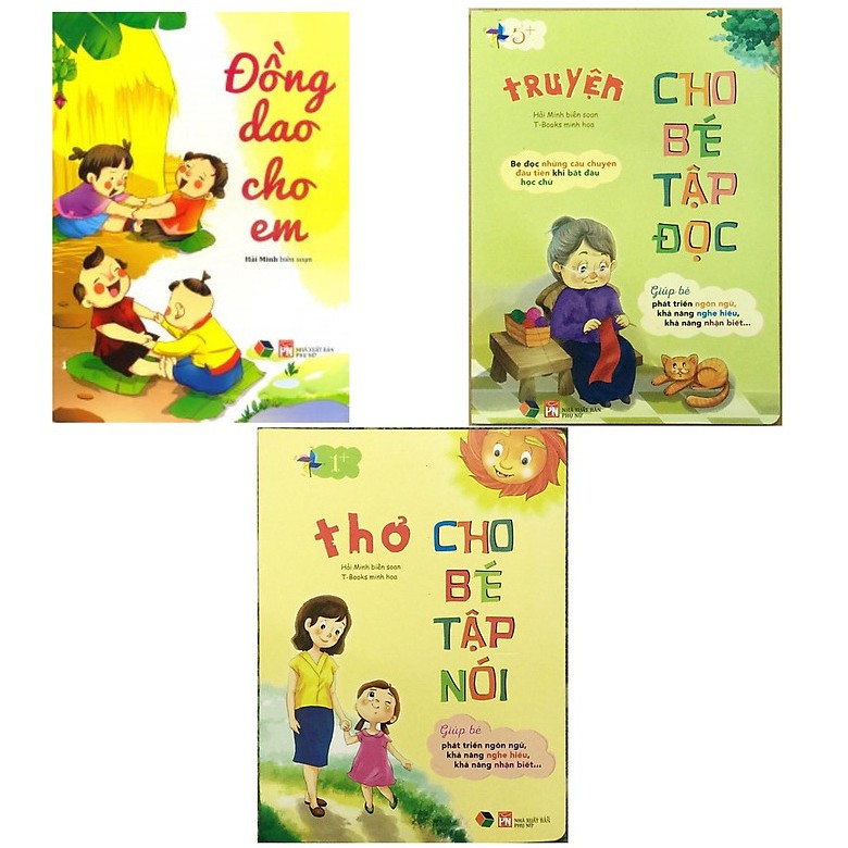 Sách - Combo 3 quyển - Đồng dao cho em + Thơ cho bé tập nói + Truyện cho bé tập đọc