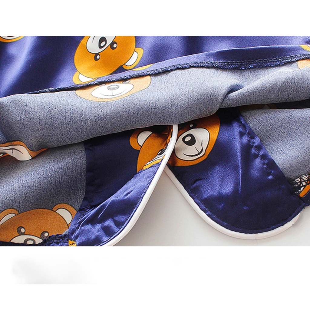 Đồ bộ ngủ cho bé gái trai in hình gấu, Bộ Đồ Ngủ Pijama Cho Bé Dài Tay Thoáng Mát Size Từ 7-28kg - TINY KIDS