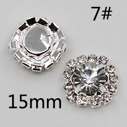 Set 10 nút màu bạc đính đá nhiều kích cỡ làm đồ thủ công DIY