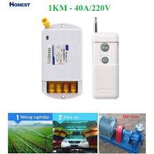 Công tắc điều khiển từ xa Honest HT-6220KGD công suất lớn 220v 40A 1000m dùng cho máy bơm ,moto điện..