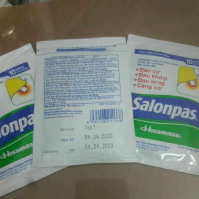 Combo 3 Bịch Salonpas : 3 bịch ×10 miếng