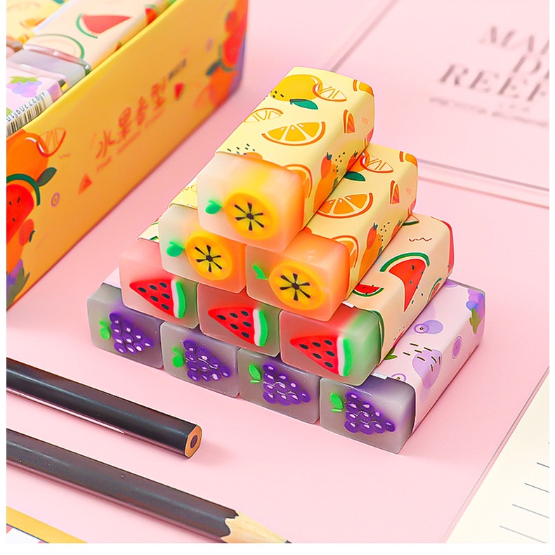 Set 3 Cục Tẩy Bút Chì Tạo Hình Trái Cây Sáng Tạo