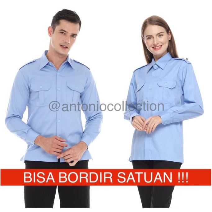 Áo Sơ Mi Pdl Màu Xanh Nhạt / Áo Pdh / Áo Pns / Cánh Đồng Màu Xanh Da Trời