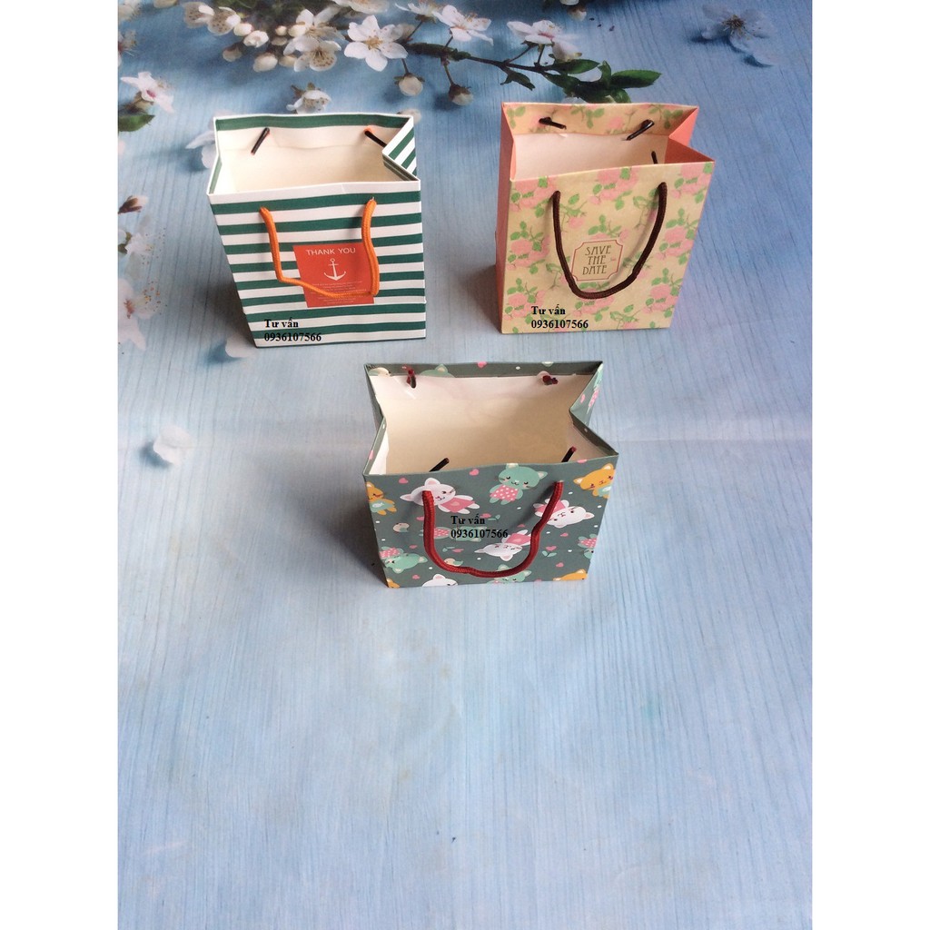 Sỉ 60 Túi giấy Dây Xách A6: 15x13.3x7.5cm - CAO CẤP