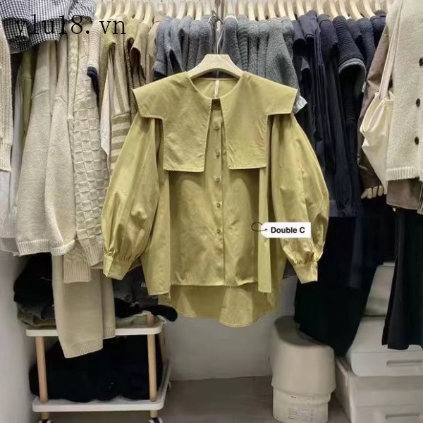Áo Sơ Mi Dáng Rộng Cổ Lớn 2-300 Jin Plus Size Cho Nữ