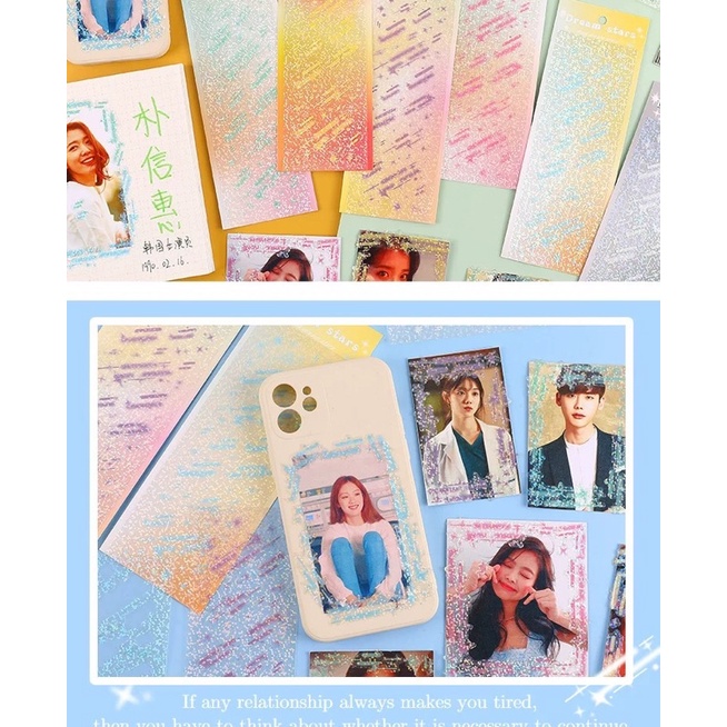 Sticker Hình dán sao băng lấp lánh trang trí Toploader