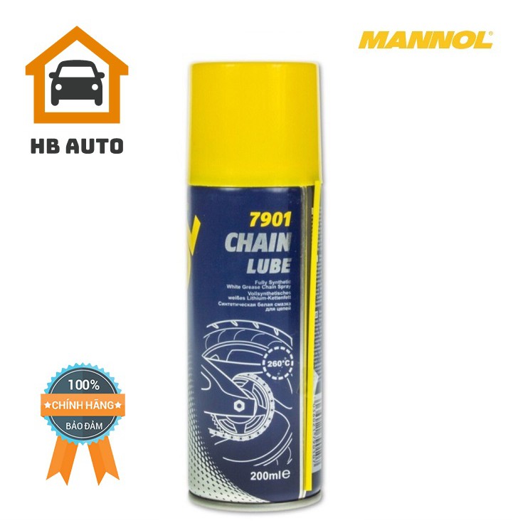 Chai Xịt Bảo Dưỡng Sên MANNOL 7901 Chain Lube 200ml – HB AUTO