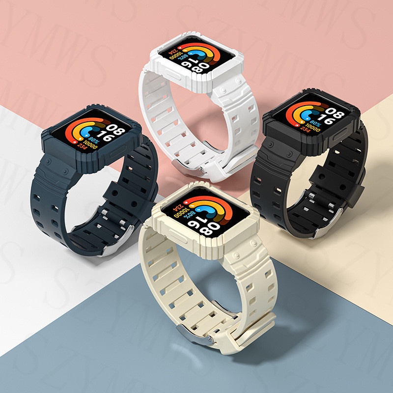 Dây Đeo Silicone 2 Trong 1 Cho Đồng Hồ Thông Minh Redmi Watch 2 Lite 2 / Xiaomi POCO