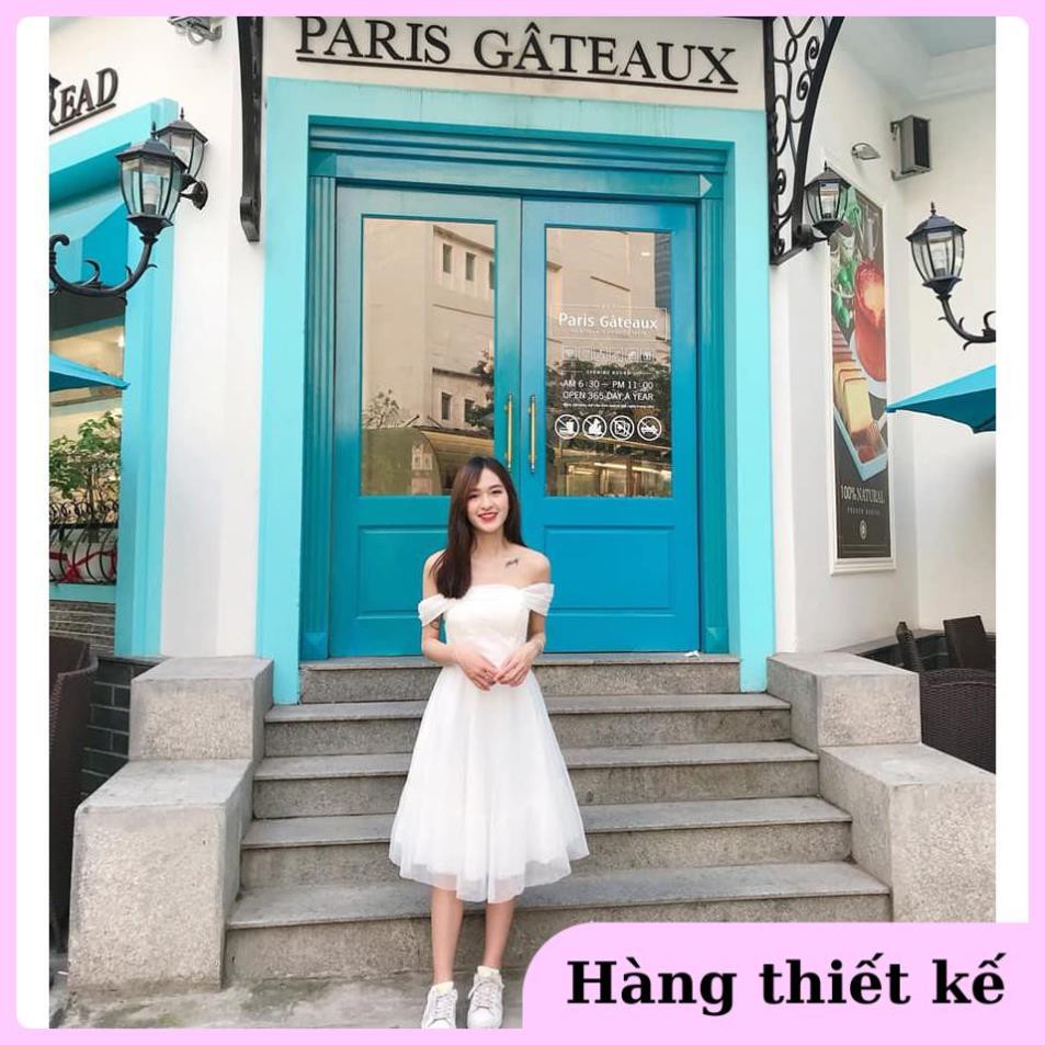 ( Hàng cao cấp ) ĐẦM DỰ TIỆC ĐẦM TRẮNG TRỄ VAI XÒE PHỐI LƯỚI MINER DRESS SANG TRỌNG DỄ THƯƠNG