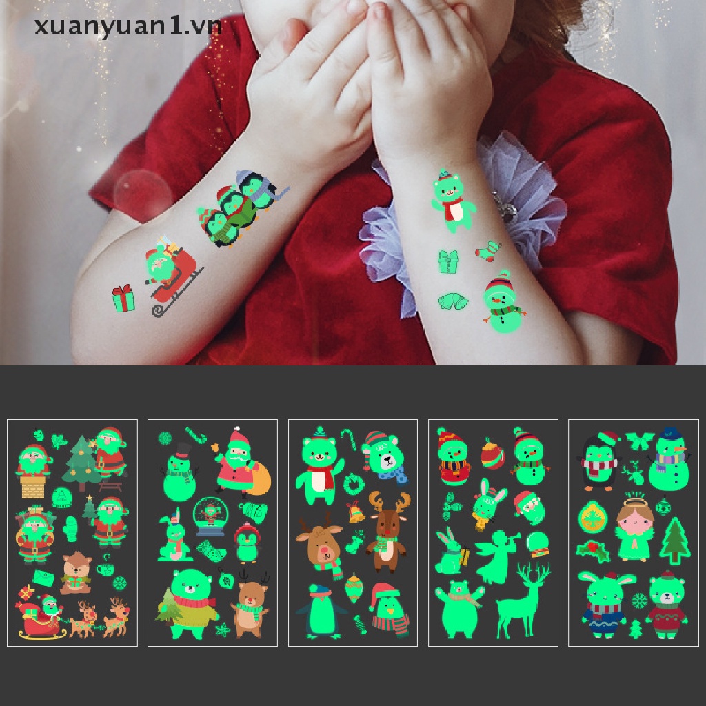 Hình Xăm Dán Phát Quang Chống Thấm Nước Phong Cách Giáng Sinh Độc Đáo