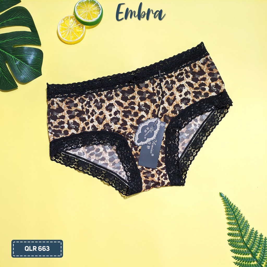 {Video + Ảnh thật} Quần lót Embra 🔞họa tiết báo🔞 viền ren cao cấp chất đẹp mê ly siêu hot | BigBuy360 - bigbuy360.vn