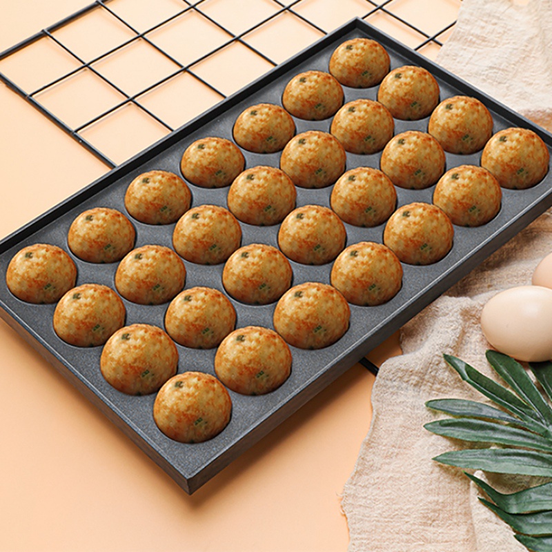 Khay nhôm làm bánh takoyaki 28 ô 4cm