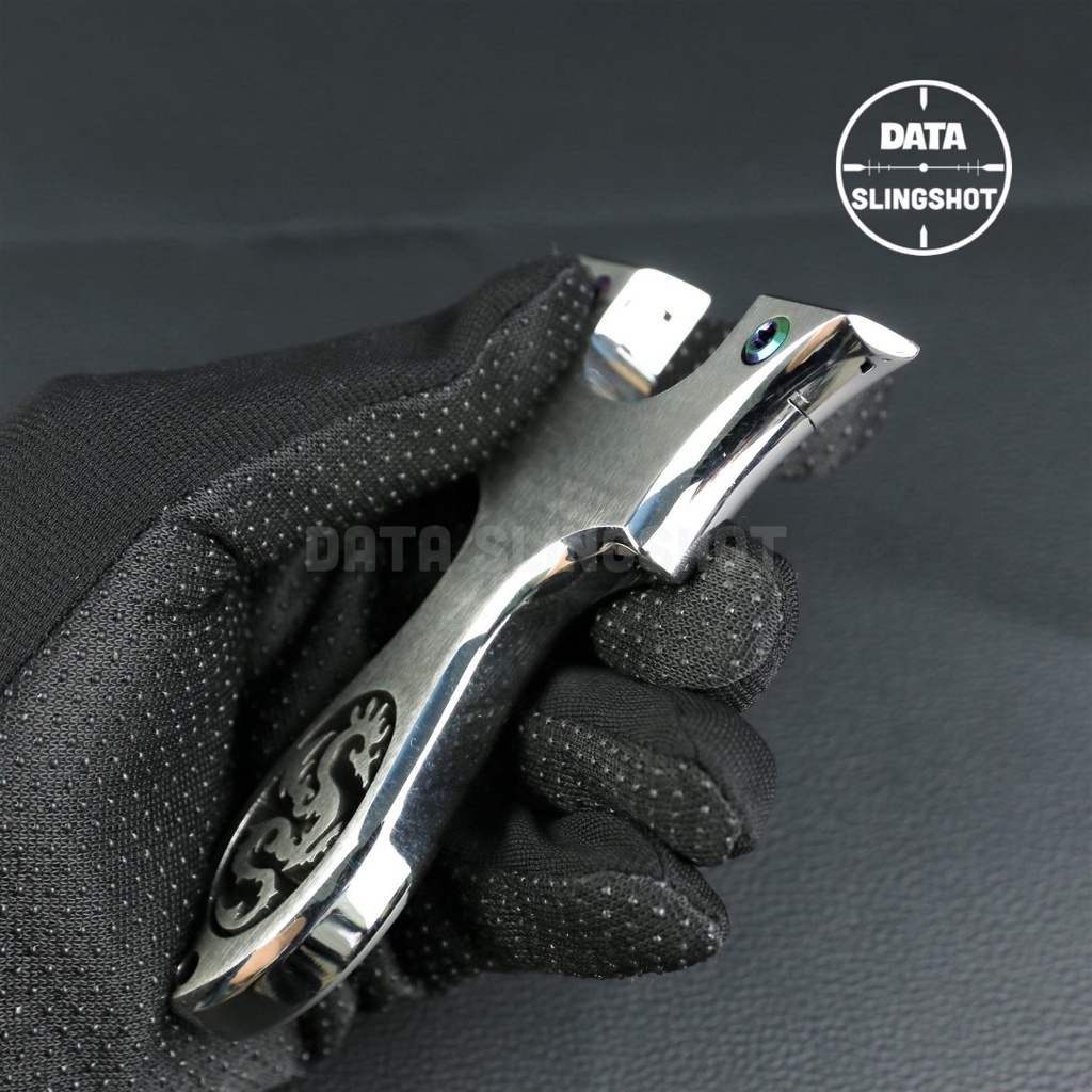 Ná Cao Su Inox CNC Ná Rồng Chạc 7 Mài Bo Cạnh Hoàn Thiện gắn sẵn 2 ốc Titan - Chạc kẹp bắn thun dẹt - DATA SlingShot