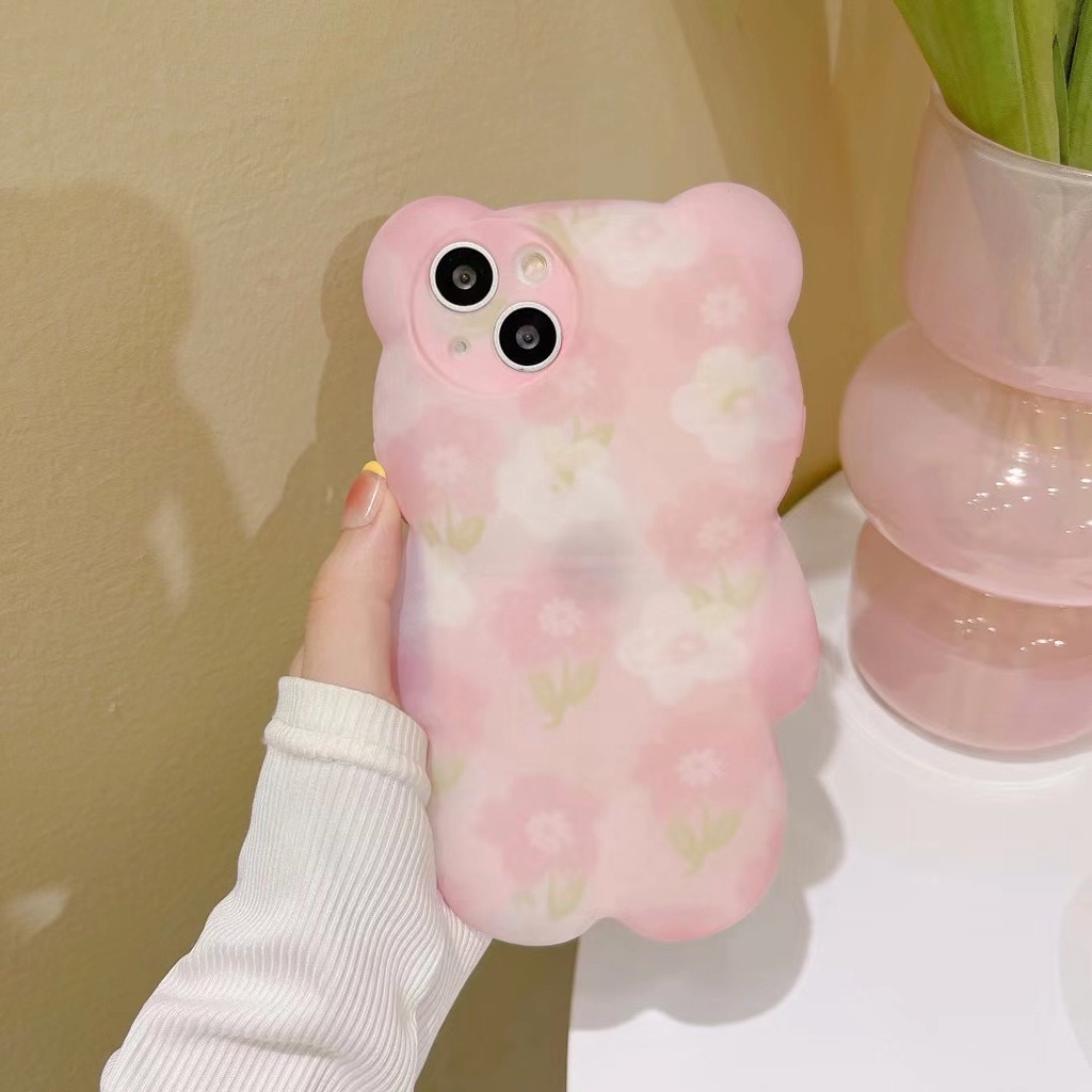 Ốp Điện Thoại Mềm In Hình Gấu 3D Cho Iphone 13 pro max 12 pro max 11 pro max xs max xr x