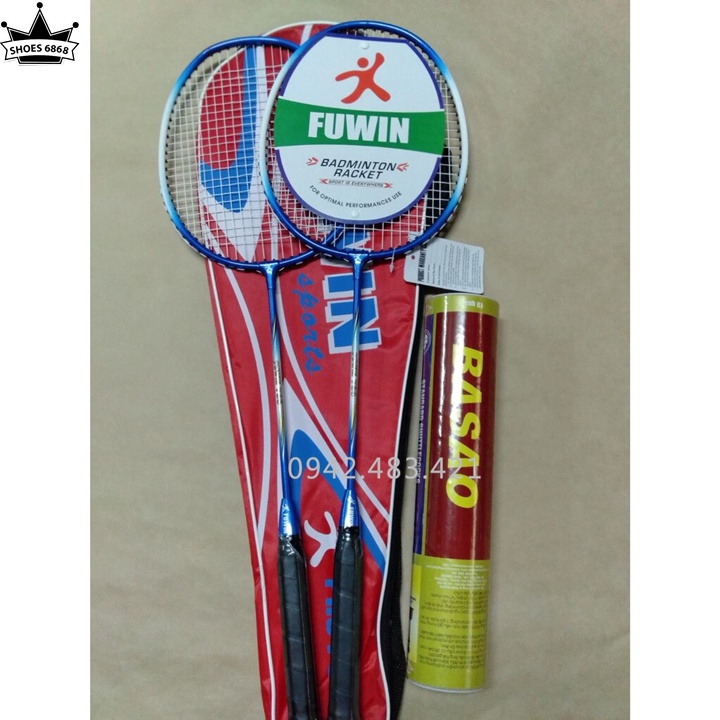 Combo 2 cây vợt cầu lông Fuwin 9588 -755 - tặng ngay 1 hộp cầu lông 3 sao 10 quả