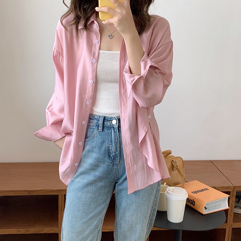 Áo Sơ Mi Mỏng Tay Dài Chống Nắng Phong Cách Mới Mùa Thu Cho Nữ