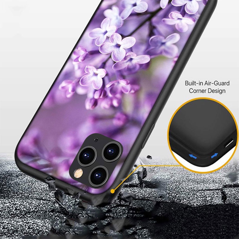 Ốp Điện Thoại Họa Tiết Bông Hoa Màu Tím CA38 Cho iPhone 5 5S 6 6S 7 8 11 Pro Max Plus SE XR