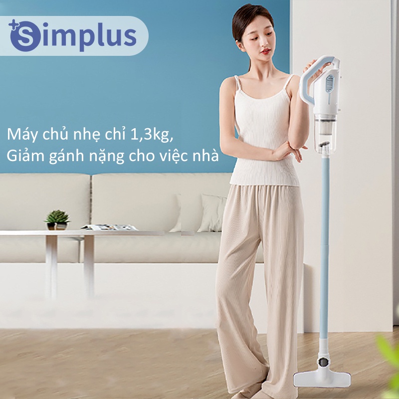 Simplus Máy hút bụi có dây nhỏ gọn tiện lợi lực hút mạnh 16000PA dễ dàng hút lông thú cưng