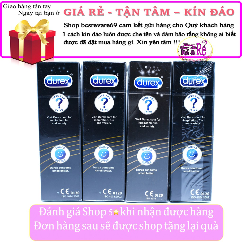 [Sale]  Combo 4 Hộp 48 cái Bao Cao Su ÔM SÁT có cảm giác thật nhất Durex KingTex