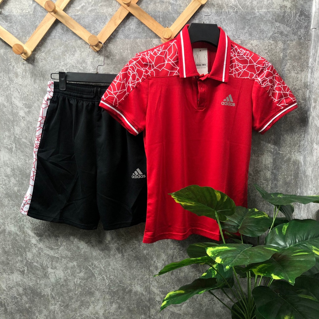 Bộ thể thao nam hè. bộ ADIDAS cổ bẻ giảm giá siêu sốc phong cách trẻ trung