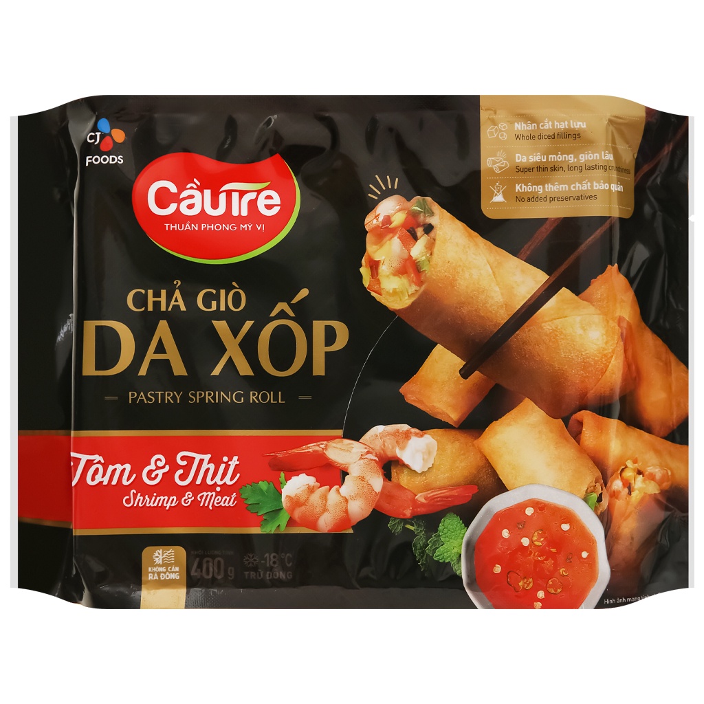 Chả giò da xốp tôm và thịt Cầu Tre 400g