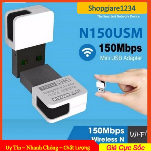 TotoLink N150USM/ N160USM - USB wifi chuẩn N tốc độ 150Mbps - Hàng Chính Hãng Bảo Hành 2 Năm