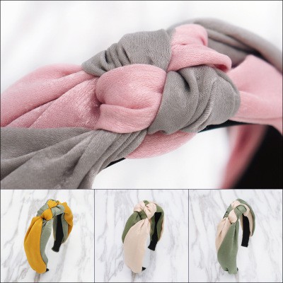 TB25 Turban cài tóc đan chéo vải mịn