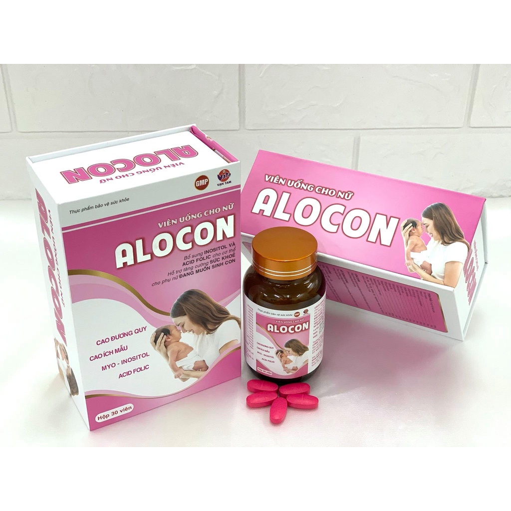 Viên uống tăng khả năng thụ thai Alocon Nữ Vạn Tam giúp điều hòa kinh nguyệt tránh sảy thai và vô sinh hiếm muộn