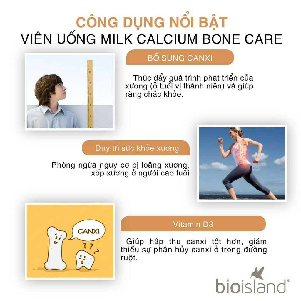 Canxi sữa hữu cơ Bioisland tăng cường canxi cho mẹ bầu chống còi xương dị tật thai nhi, tăng chiều cao trẻ vị thành niên