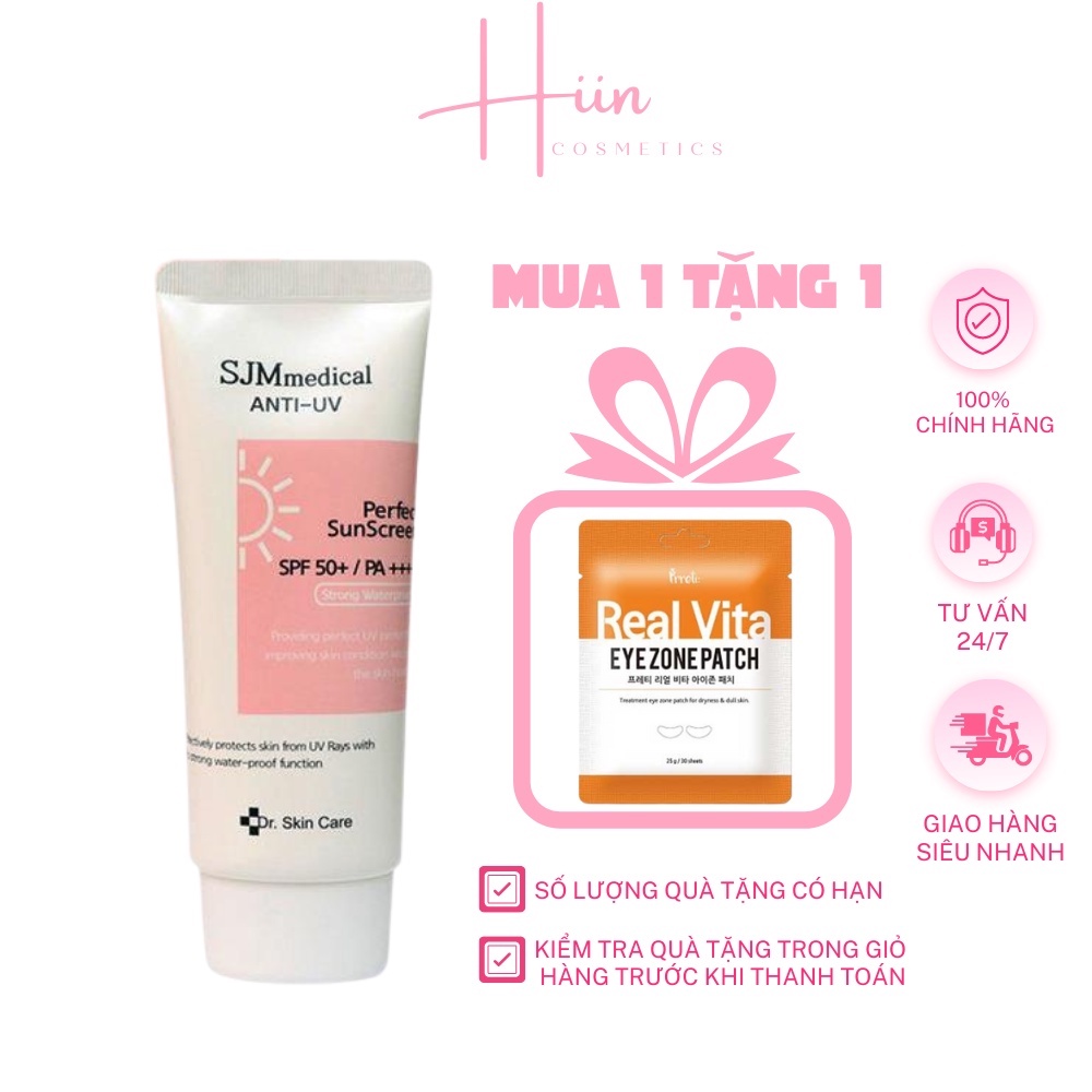 Kem chống nắng nâng tone kiềm dầu SJM medical anti-uv phù hợp mọi loại da dầu khô mụn thường nhạy cảm SPF 50+/PA++++ 60g