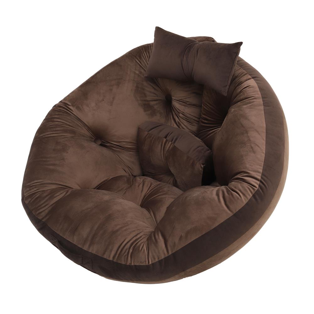 HomeBase HLS Đệm ngồi ghế lười Polyester siêu dày siêu êm mềm mại thoải mái R88xC63xS50 cm Nâu