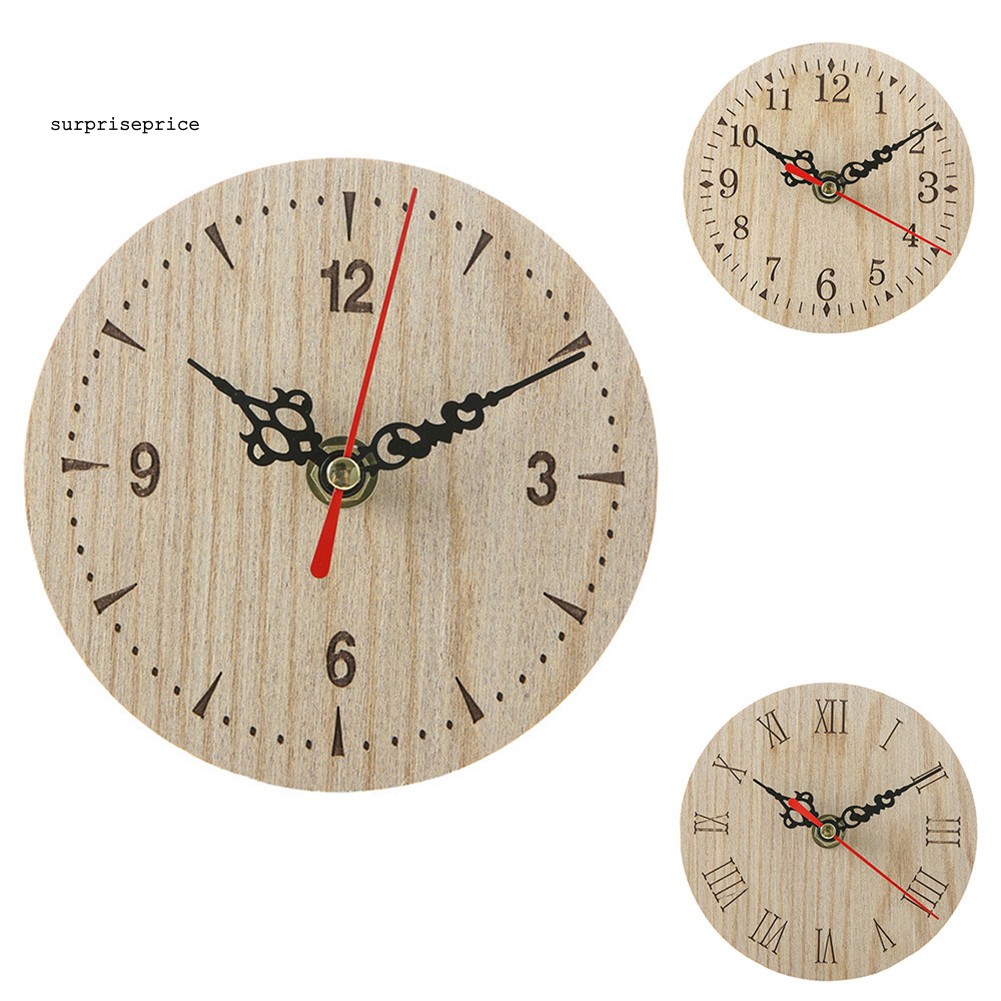 Đồng hồ treo trường bằng gỗ mặt số phong cách retro dành cho trang trí