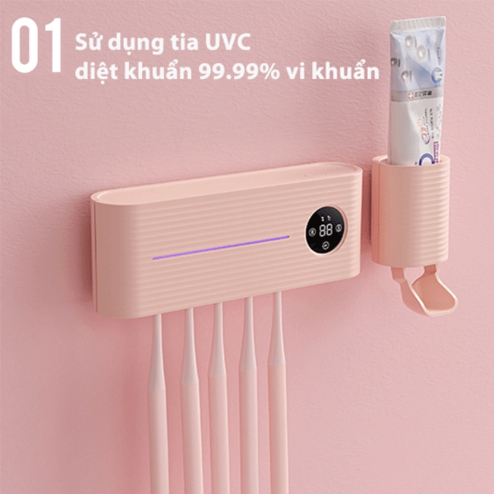 Máy Khử Khuẩn Bàn Chải Đánh Răng Tự Động Xiaomi Khử Trùng Bằng Tia UV - Diệt Đến 99% Hàng Chính Hãng