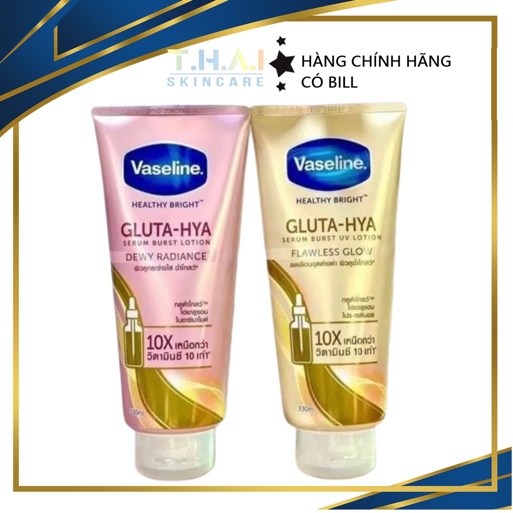 Sữa dưỡng thể Vaseline Healthy Bright Gluta HYA Serum Burst Lotion 10X Thái Lan 330ml