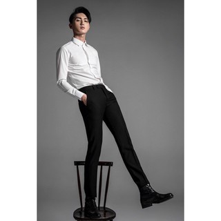 Áo sơ mi trắng chất liệu lụa hàn quốc slim fit